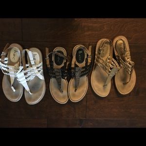3 pairs of BOC sandals